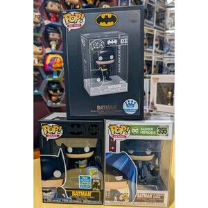 Funko Pop!  Set Of 3 Batman Figures (Die-cast 03, Scrooge 355, And SDCC  284)